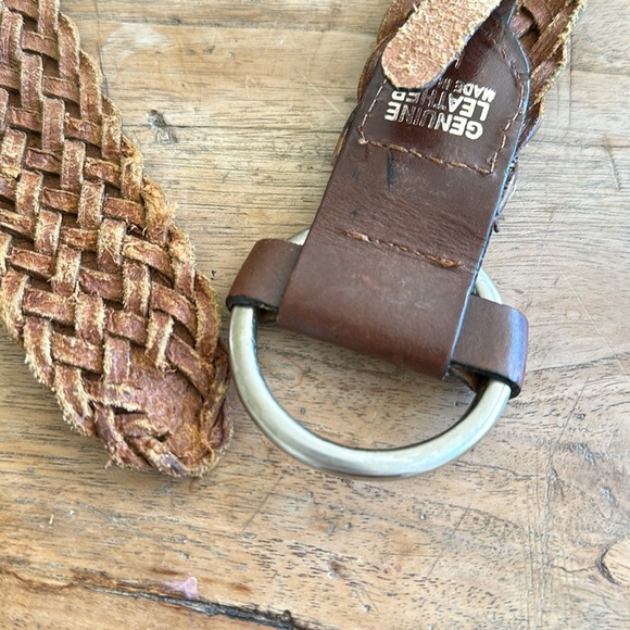 Linea Pelle Braided Woven Leather Brown Size Large Boho Style - Picture 8 of 9